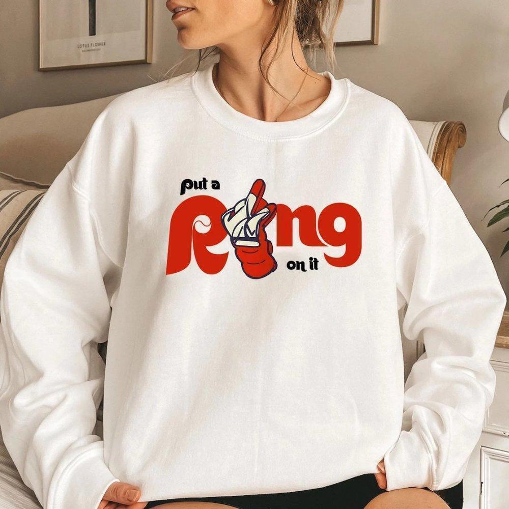 Nick Castellanos Ring Finger White Crewneck Sweatshirt Unisex
